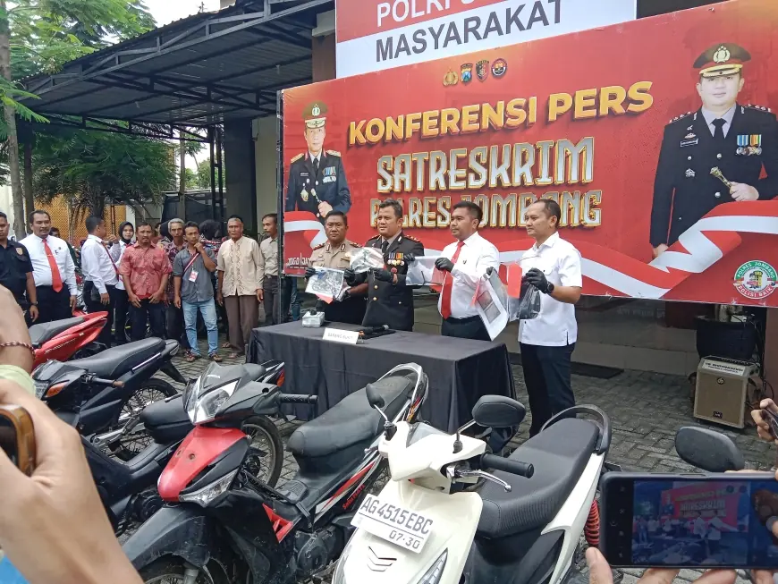 Polres Jombang Ringkus 17 Pelaku Curanmor, 34 Motor Berhasil Diamankan