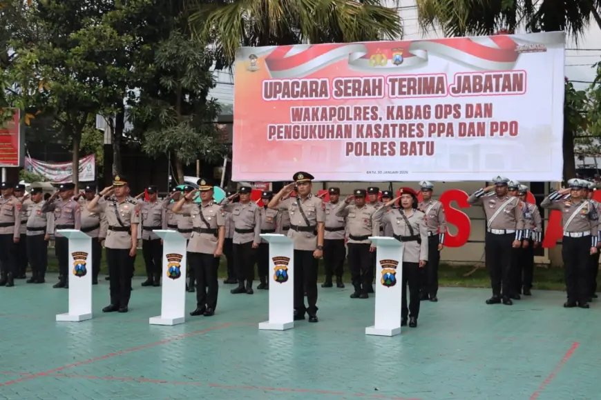 Penyegaran Pimpinan Polres Batu, Wakapolres dan Kabag Ops Resmi Berganti