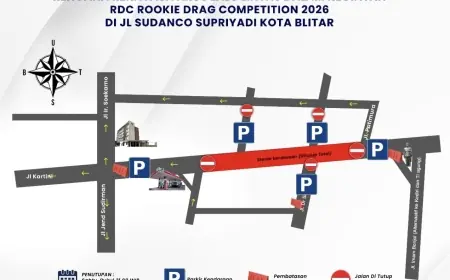 Ada Rookie Drag Competition 2026, Sejumlah Ruas Jalan di Kota Blitar Ditutup