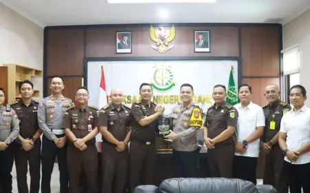 Perkuat Kolaborasi Penegak Hukum, Kapolres Nganjuk Silaturahmi ke Kejaksaan Negeri