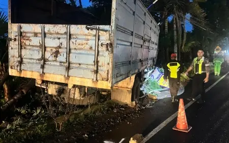 Rem Diduga Blong, Truk Fuso Tabrak Sejumlah Kendaraan di Jalan Pattimura Batu, Satu Korban Meninggal Dunia