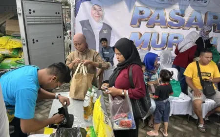 Pasar Murah Diserbu Warga Sananwetan Blitar, Harga Lebih Rendah dari Pasaran