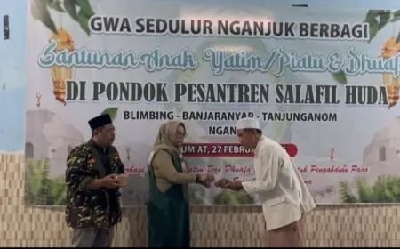 Wujud Kepedulian Sesama, GWA Sedulur Nganjuk Santuni 22 Anak Yatim di Ponpes Salafil Huda