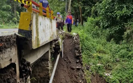 Longsor Rusak Parapet Jembatan Kauman di Jalur Bondowoso–Jember, BPBD Pastikan Tak Ada Korban