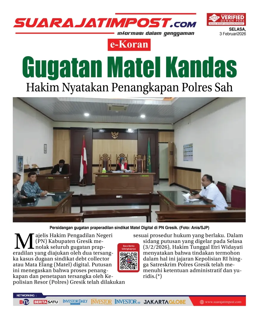 e-Koran, Edisi Selasa, 3 Februari 2026
