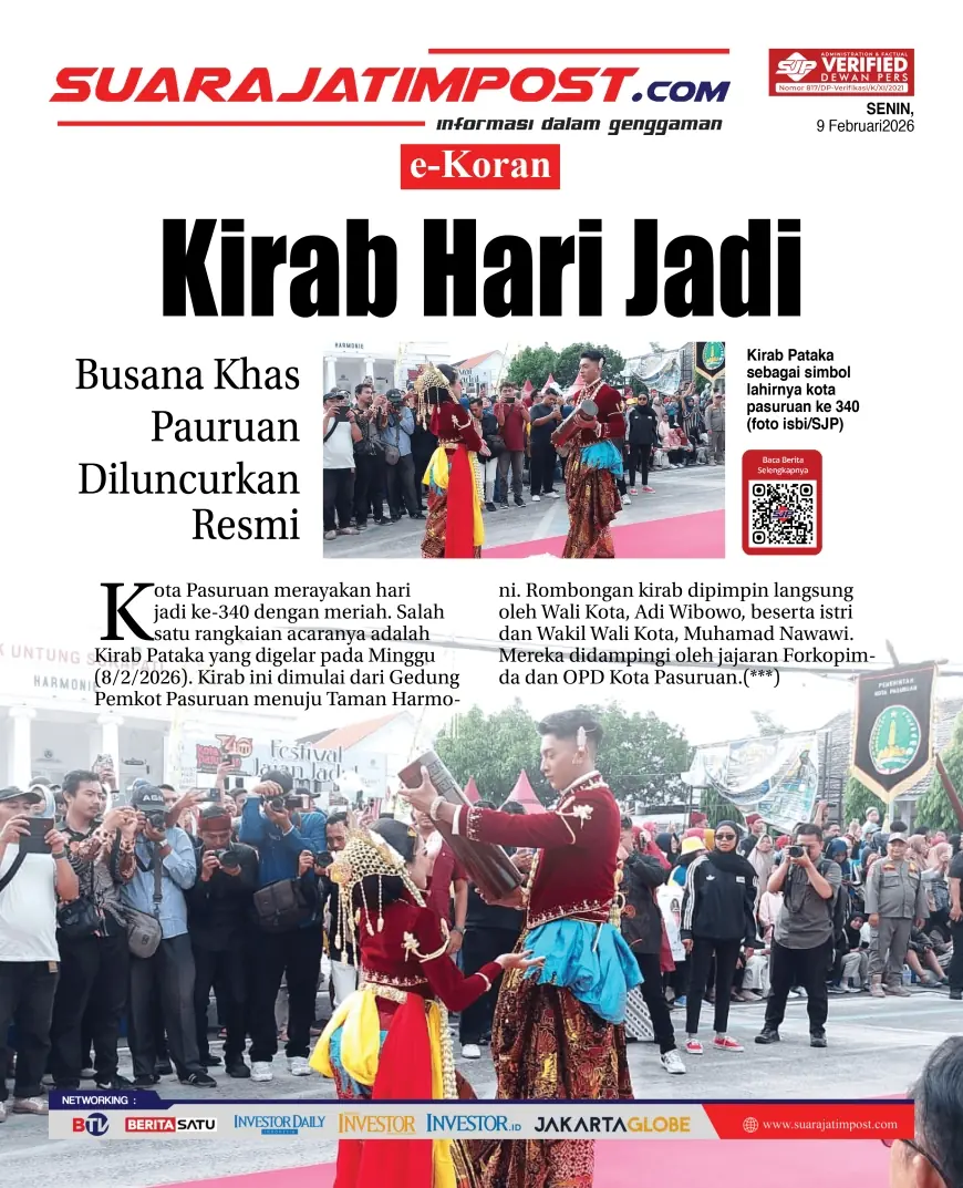 e-Koran, Edisi Senin, 9 Februari 2026