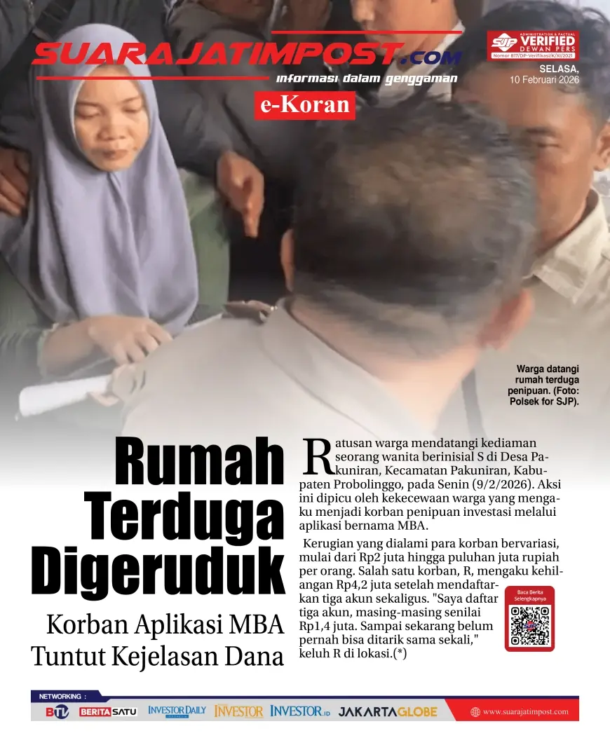 e-Koran, Edisi Selasa, 10 Februari 2026