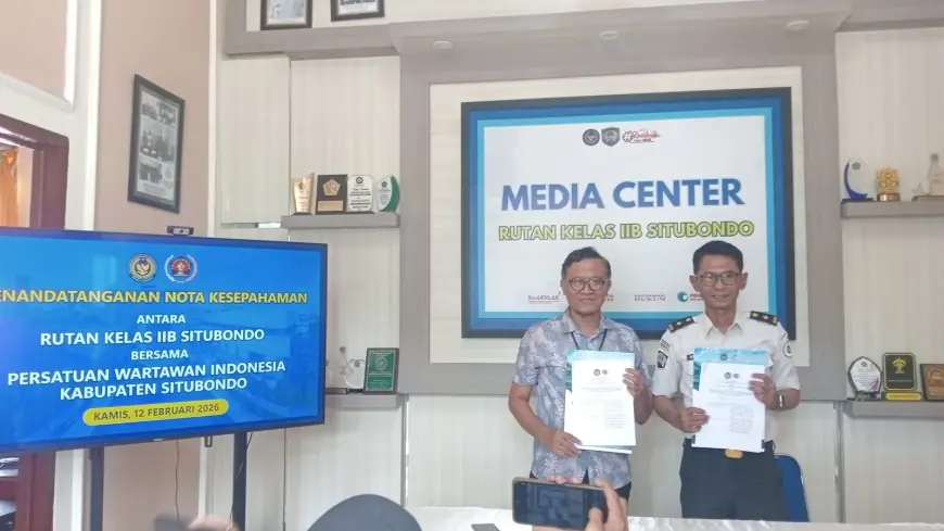 Momentum HPN 2026, Rutan Situbondo dan PWI Teken MoU Perkuat Keterbukaan Informasi