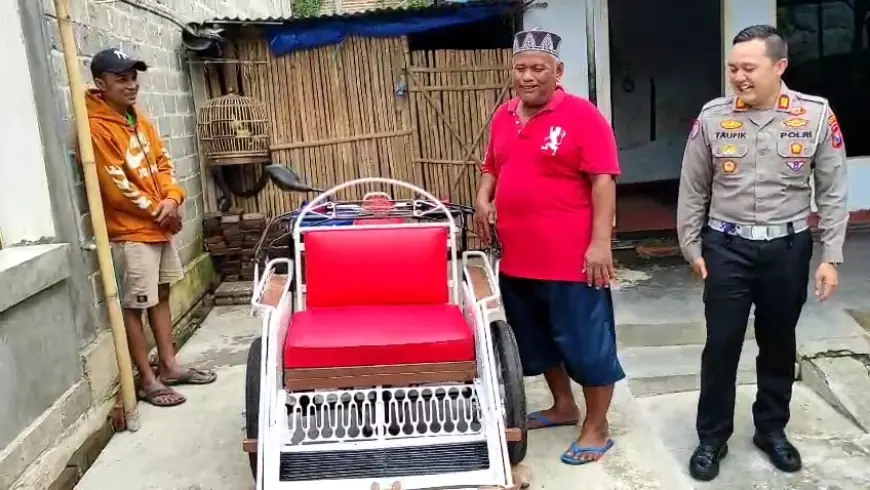 Satlantas Polres Tulungagung Beri Bantuan Bentor untuk Korban Tabrak Lari di Pasar Ngemplak