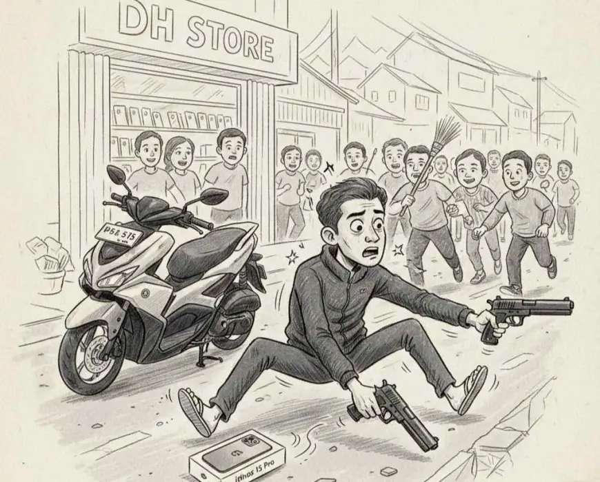 Nyidam iPhone, Pemuda Asal Nganjuk Rampok Toko HP di Mojokerto Pakai Pistol Mainan
