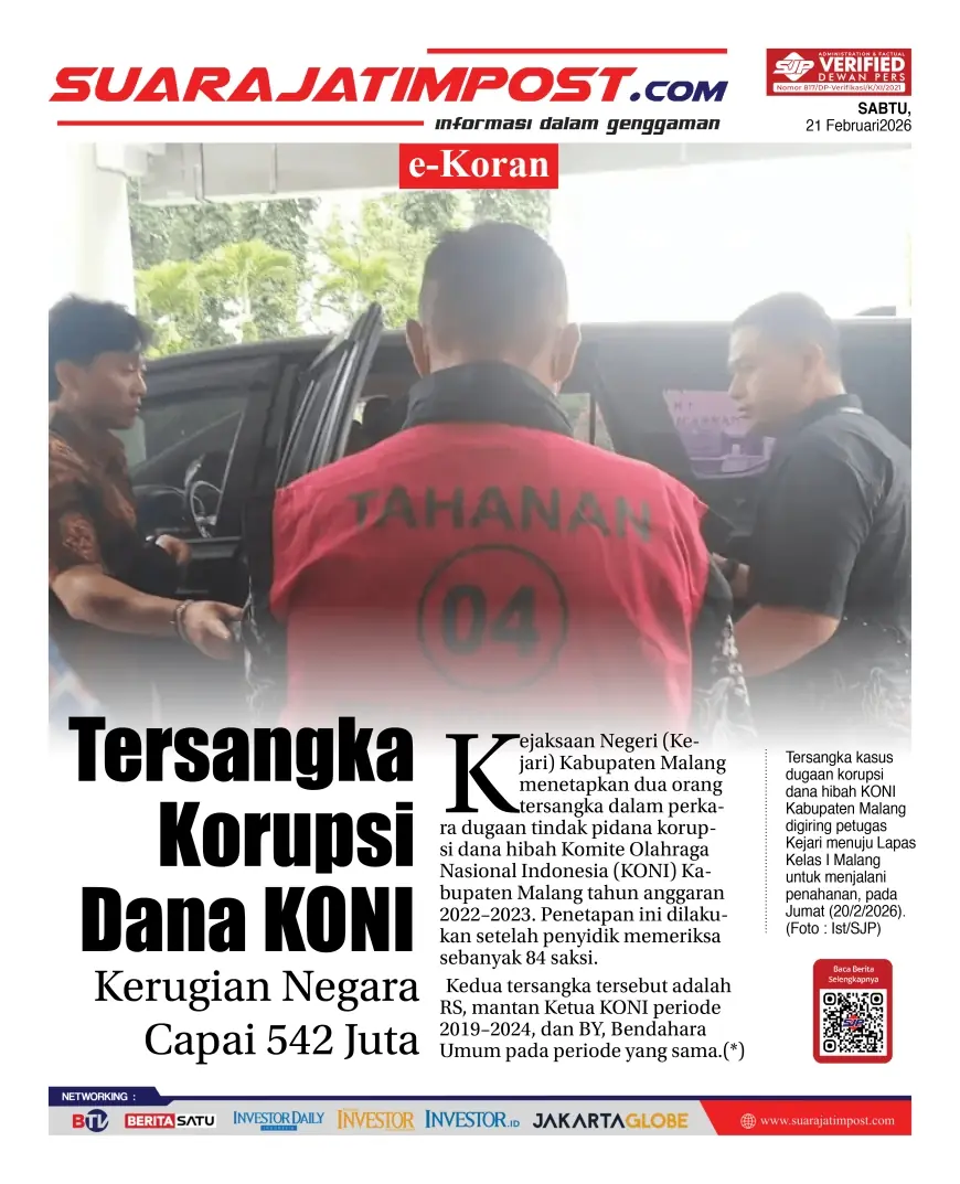 e-Koran, Edisi Sabtu, 21 Februari 2026