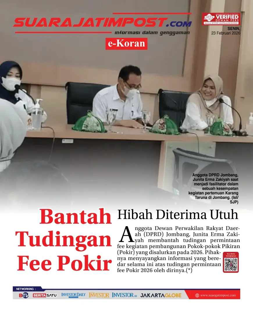 e-Koran, Edisi Senin, 23 Februari 2026