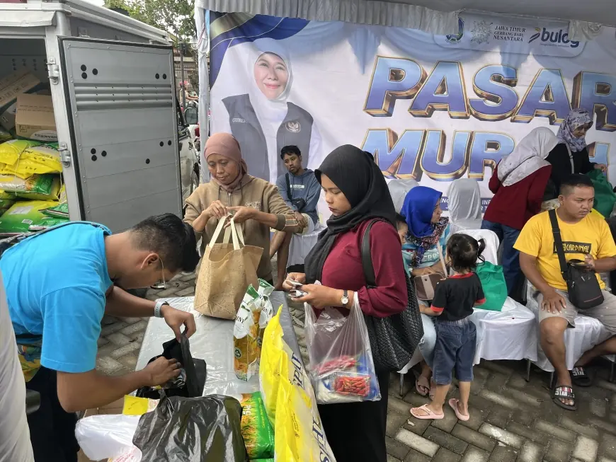 Pasar Murah Diserbu Warga Sananwetan Blitar, Harga Lebih Rendah dari Pasaran