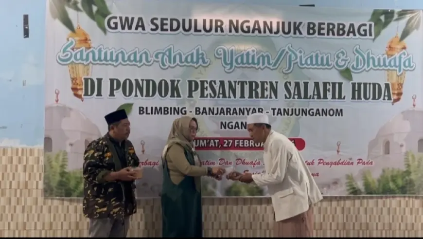 Wujud Kepedulian Sesama, GWA Sedulur Nganjuk Santuni 22 Anak Yatim di Ponpes Salafil Huda