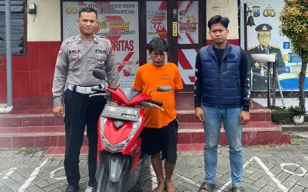 Sempat Diwarnai Aksi Kejar-kejaran, Maling Motor di Gresik Babak Belur Dihajar Warga
