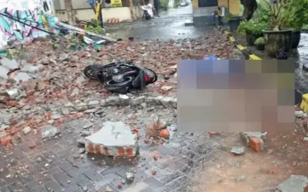 Cuaca Ekstrem di Surabaya Kembali Makan Korban, Emak-emak Tewas Tertimpa Tembok Bangunan Kosong