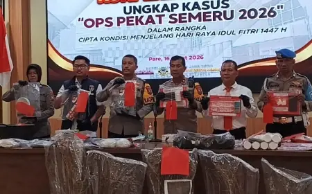 Operasi Pekat Semeru 2026: Polres Kediri Amankan 146 Tersangka dari 142 Kasus