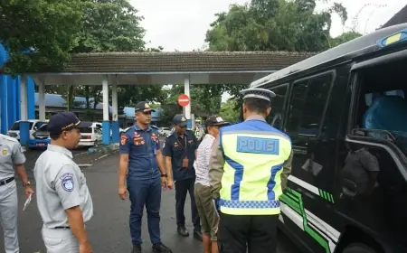 Jelang Lebaran, Dishub Malang Bersama Satlantas Pastikan Kelaikan Bus dan Sopir