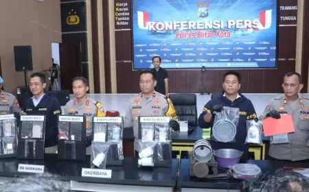 Polres Blitar Kota Sita 32 Kg Bubuk Petasan dan Ribuan Pil Koplo
