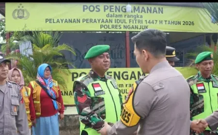 Jelang Puncak Arus Mudik, Kapolres Nganjuk Tinjau Kesiapan Personel di Sejumlah Pos Pengamanan