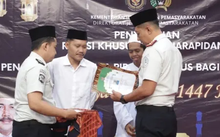 Ratusan Warga Binaan Lapas Kediri Terima Remisi Idulfitri, 4 Orang Hirup Udara Bebas