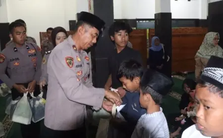 Wujudkan Kepedulian, Polres Nganjuk Gelar Binrohtal dan Santunan Anak Yatim Piatu