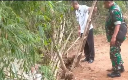 Tanah Gerak Ancam Sungai Bodor, Begini Langkah Pencegahan BPBD Nganjuk