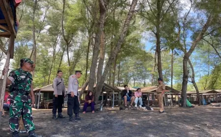Polisi Patroli Wisata Pantai Serang, Antisipasi Lonjakan Pengunjung Pasca Lebaran