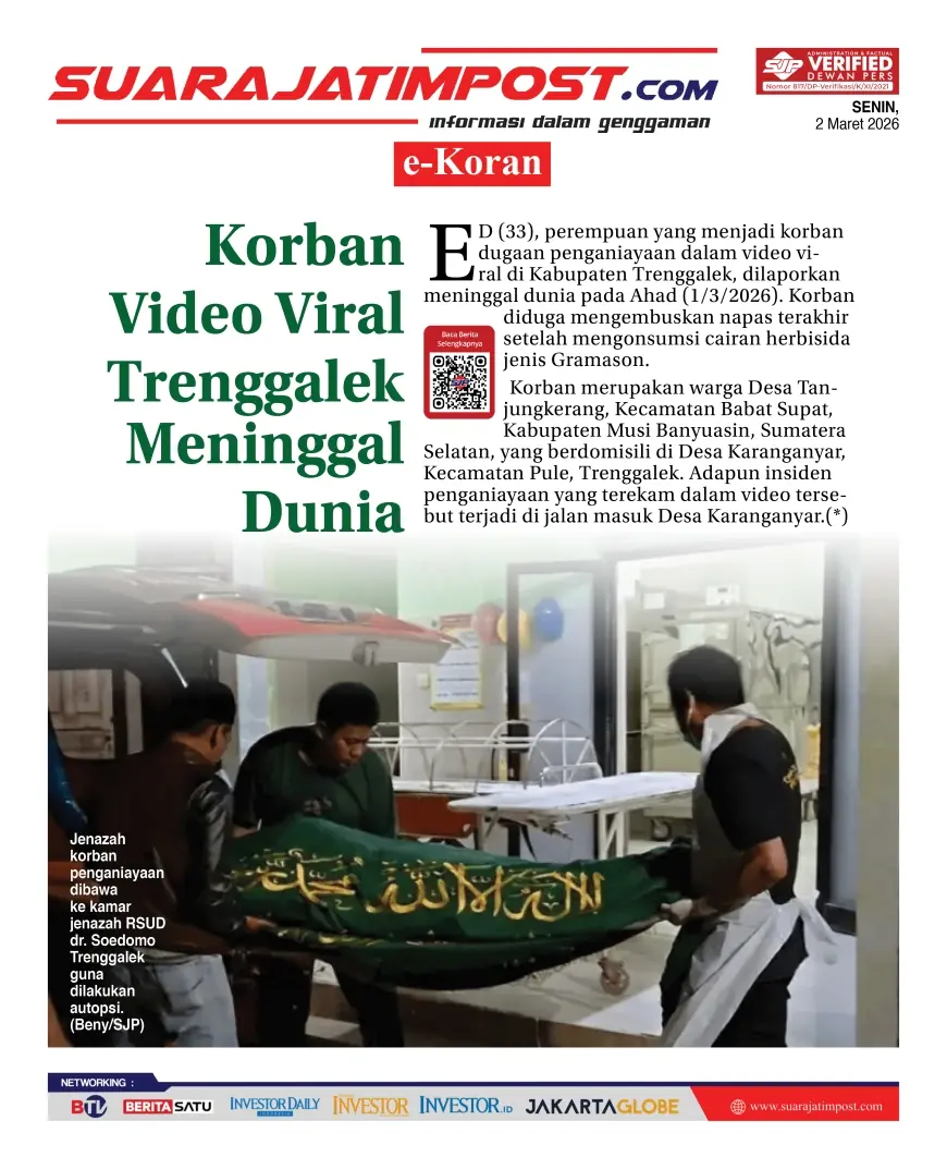 e-Koran, Edisi Senin, 2 Maret 2026
