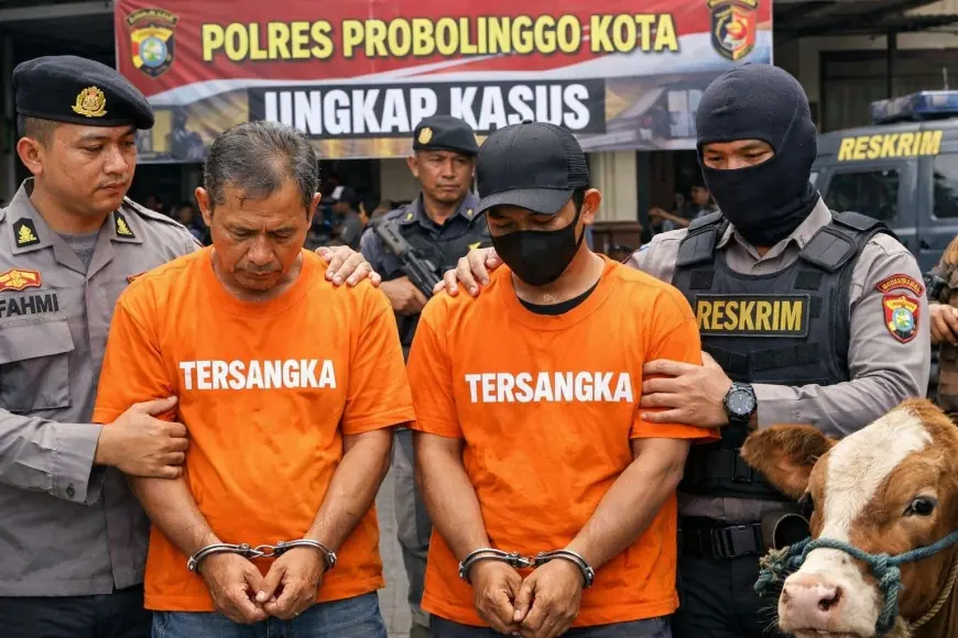 Modus Jual Sapi Orang Lain, Dua Pelaku Penipuan di Pasar Wonoasih Probolinggo Diringkus