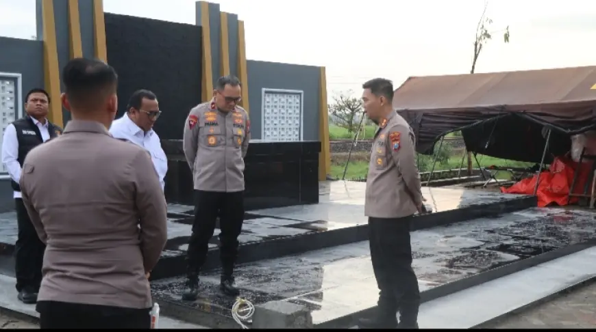 Progres Dikebut, Wakapolda Jatim Bersama Kapolres Nganjuk Tinjau Pembangunan Tugu dan Museum Marsinah