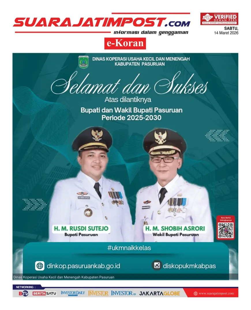 e-Koran, Edisi Sabtu, 14 Maret 2026