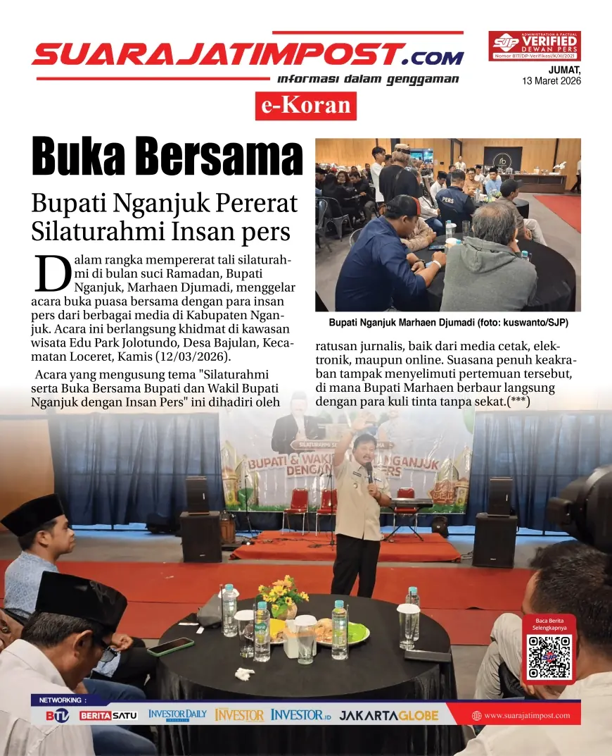 e-Koran, Edisi Jumat, 13 Maret 2026