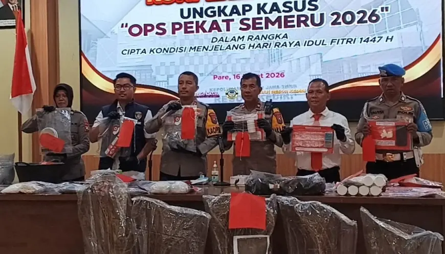 Operasi Pekat Semeru 2026: Polres Kediri Amankan 146 Tersangka dari 142 Kasus