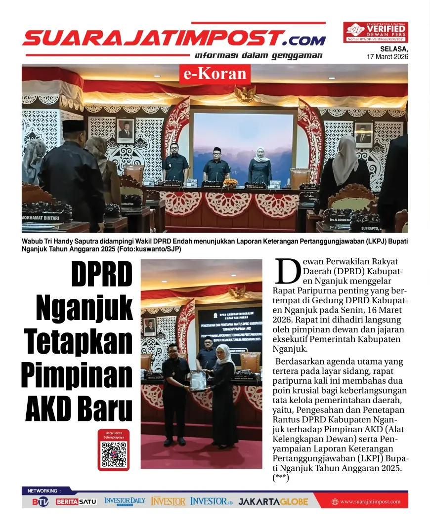 e-Koran, Edisi Selasa, 17 Maret 2026