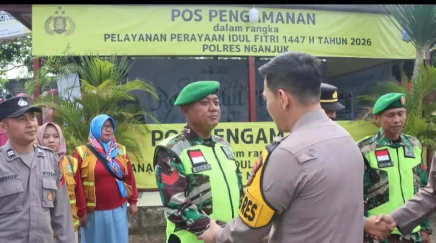 Jelang Puncak Arus Mudik, Kapolres Nganjuk Tinjau Kesiapan Personel di Sejumlah Pos Pengamanan
