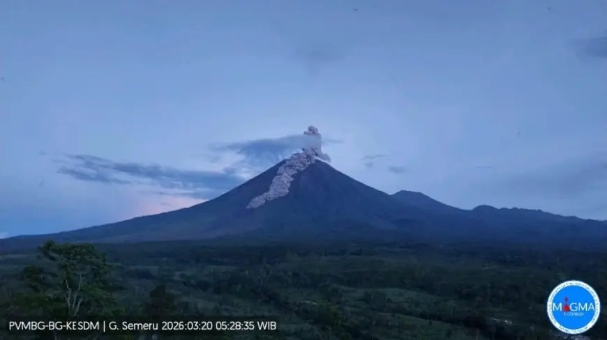 Status Siaga! Gunung Semeru Muntahkan Kolom Abu Setinggi 1.000 Meter