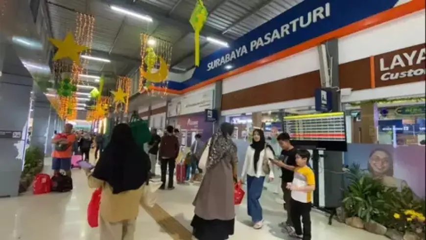 Arus Balik Lebaran, 14.526 Penumpang Padati Stasiun Pasar Turi Surabaya