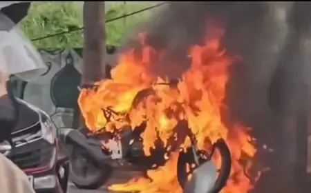 Viral Motor Sport Terbakar di Terminal Bunder Gresik, ini Penyebabnya