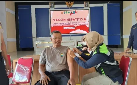 Langkah Preventif Polres Nganjuk, 189 Personel Jalani Vaksin Hepatitis B Tahap Pertama