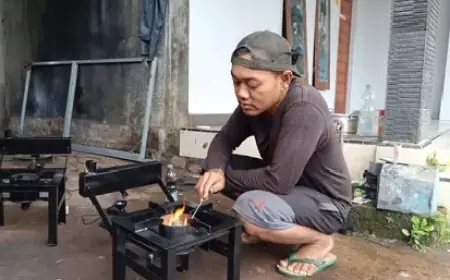 Warga Blitar Ciptakan Kompor Berbahan Oli Bekas, Alternatif Hemat Energi