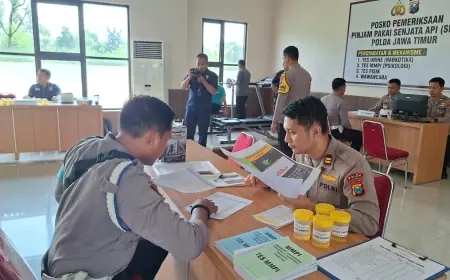 Polres Nganjuk Gelar Pemeriksaan Kesehatan Berkala bagi Pemegang Senjata Api