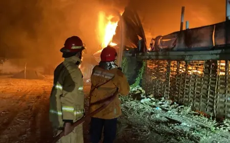 Gudang Biji Plastik di Kedamean Gresik Terbakar, 24 Personel Damkar Berjibaku Padamkan Api