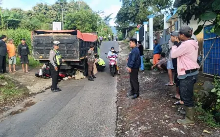 As Roda Patah, Truk Mundur dan Tabrak Pemotor di Dau Malang