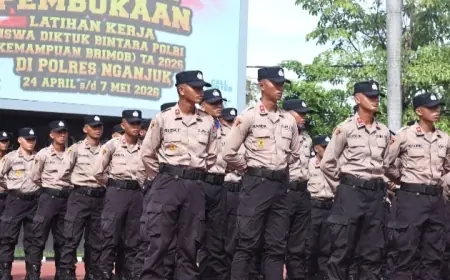 Polres Nganjuk Resmi Buka Latja Siswa Bintara Polri 2026, Kapolres Tekankan Kedisiplinan dan Sisi Humanis