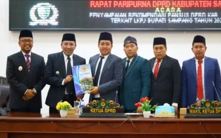 Rapat Paripurna Ke-VI, DPRD dan Pemkab Sampang Bahas Rekomendasi LKPJ 2025