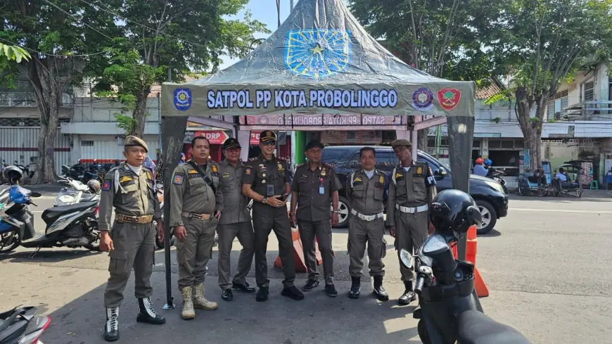 Satpol PP Kota Probolinggo Dirikan Dua Pos Pengawasan di Pasar Baru, Tertibkan Pedagang dan Urai Kemacetan