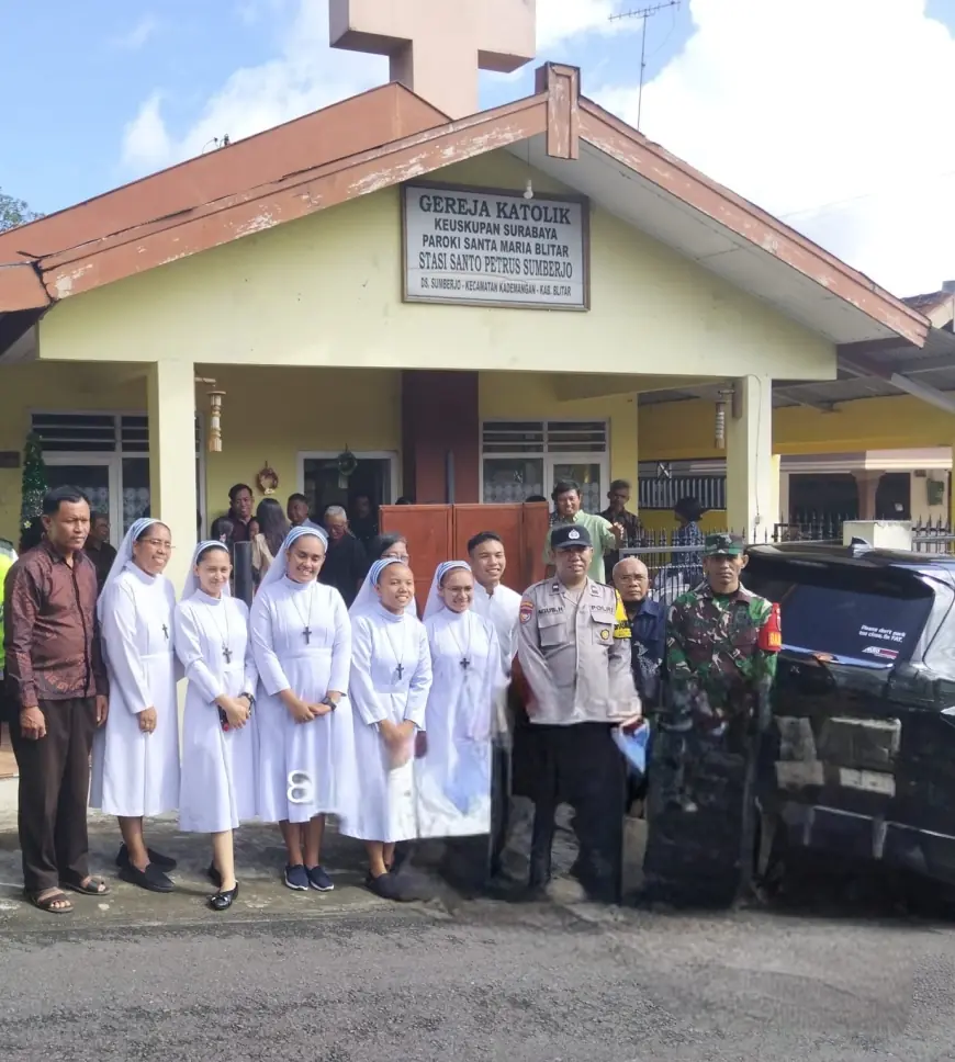 Pengamanan Aparat Gabungan Jaga Kelancaran Vigili Paskah di Blitar
