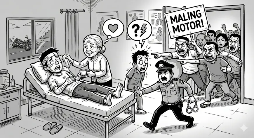 Plot Twist Nasib Maling Motor di Sampang: Dari Pasien VVIP Jadi Bulan-bulanan Warga
