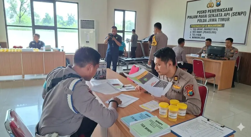 Polres Nganjuk Gelar Pemeriksaan Kesehatan Berkala bagi Pemegang Senjata Api